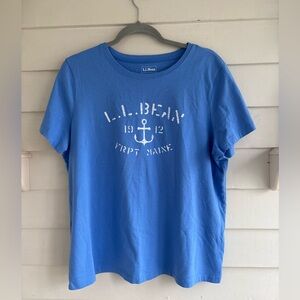 L.L.Bean Blue Anchor Sleep PJ Short Sleeve Shirt Women’s Size Large New With Tag